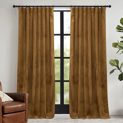 RYB HOME Sage Green Velvet Curtains 84 inches for Bedroom Living Room