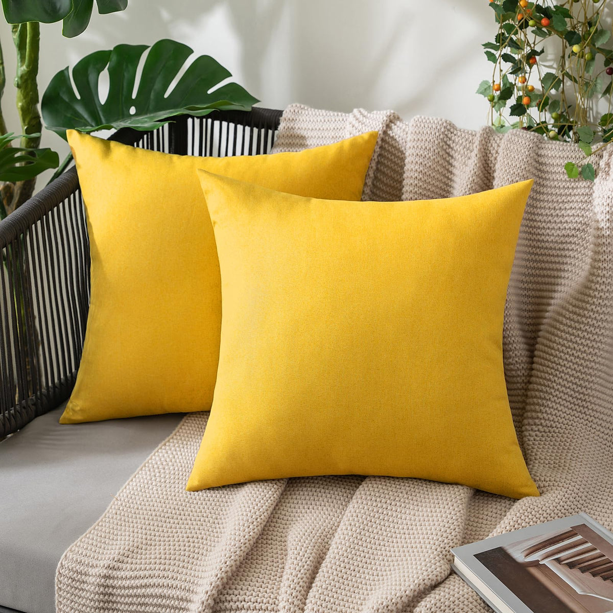 MIULEE Decorative Outdoor Pillow Covers Fall 18x18 Rust