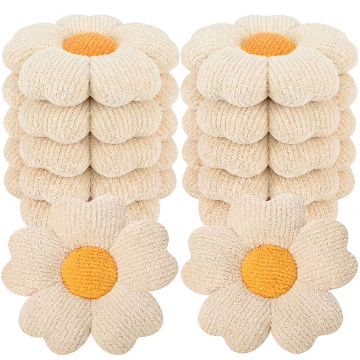 Beeveer 10 Pcs 15.75" Flower Plush Pillow for Sofa,Multicolor,Multicolor