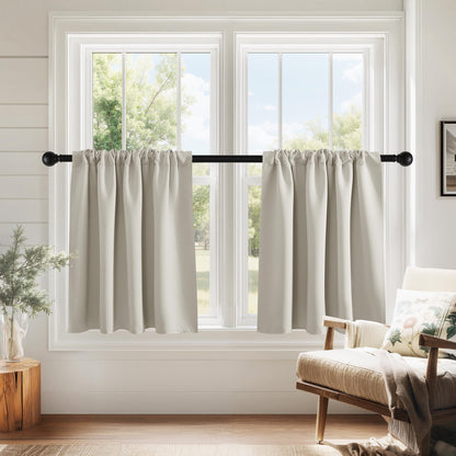 PONY DANCE Black Out Curtains 72 inch Long, Black, 2 Panels