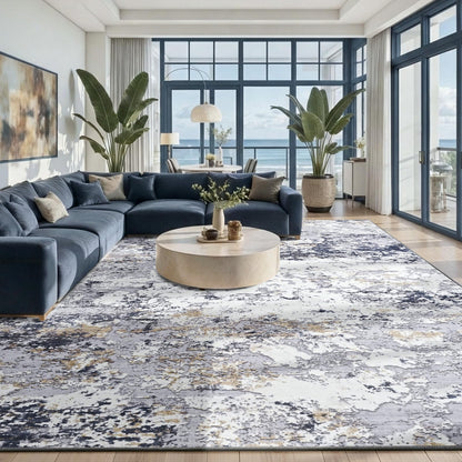 Toneed 4x6 Feet Washable Area Rugs for Bedroom Living Room, 48"x72" Grey