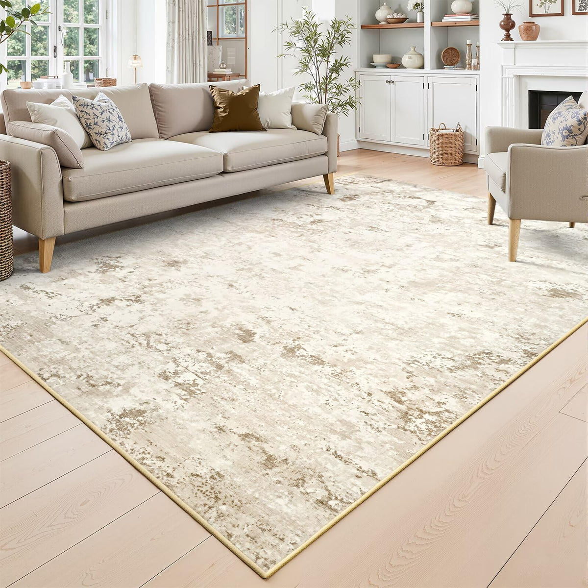 Toneed 4x6 Feet Washable Area Rugs for Bedroom Living Room, 48"x72" Grey