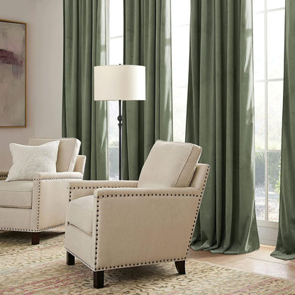 RYB HOME Sage Green Velvet Curtains 84 inches for Bedroom Living Room