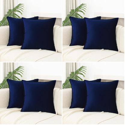 Velvet Navy Blue Throw Pillow Covers 18”x18”Pack of 2 Soft Decorative