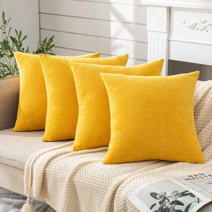 GAWAMAY Lumbar Support Pillow Decorative Rectangle Throw Pillow Covers 12"x20" Inch Set of 2, Soft Chenille Fall Pillowcase for Living Room Bedroom Sofa Couch Cushion Cover Grey 30x50cm (No Insert)