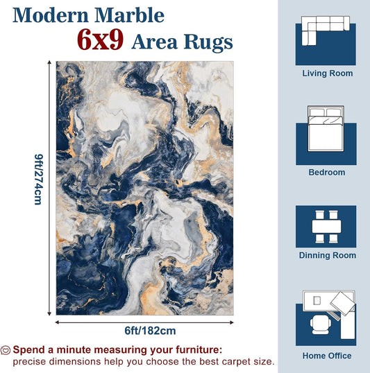 Yinhua 6x9 Area Rugs for Living Room, Washable Large Rugs for Bedroom