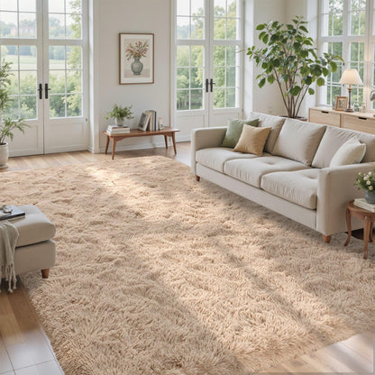 5x7 Black Area Rugs for Living Room, Large Fluffy Shag Bedroom Rugs Non-Slip, Ultra Soft Plush Carpet for Nursery Kids PlayRoom Dorm Office Indoor Modern Carpets