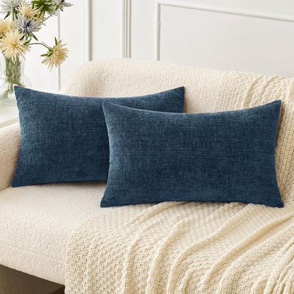 MIULEE Soft Chenille Throw Pillow Covers Sage Green 18x18 Inch Pack of 2