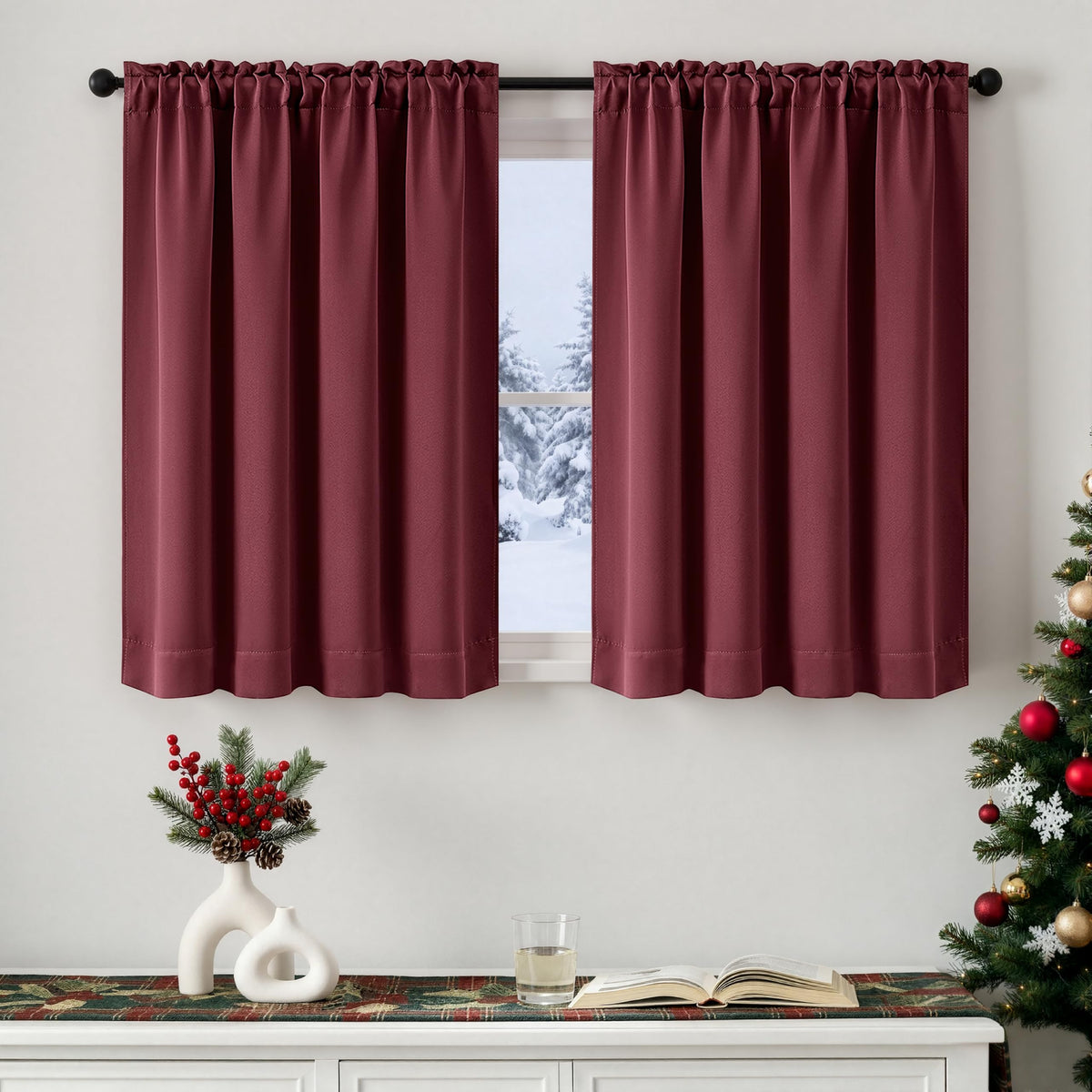 MIULEE Stone Blue Blackout Curtains for Bedroom Living Room 40"x63" 2 Panel