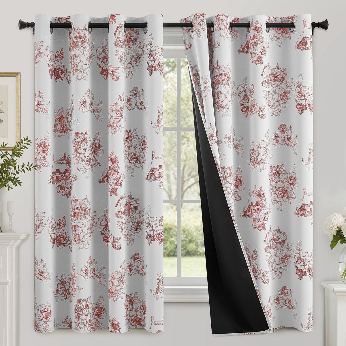 SimpleHome Cream 100% Blackout Curtains Room Darkening Living Room 84 Inch