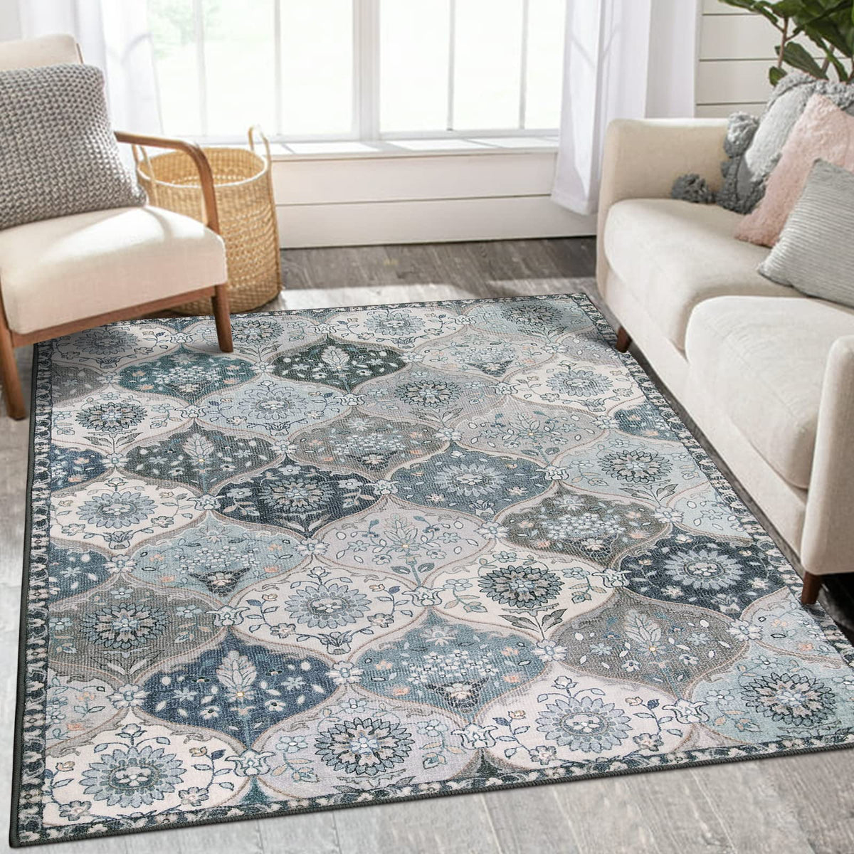 Lahome Moroccan Kitchen Rugs Non Slip Washable, 2x4 Rugs for Entryway