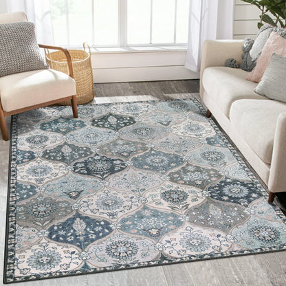 Lahome Moroccan Kitchen Rugs Non Slip Washable, 2x4 Rugs for Entryway