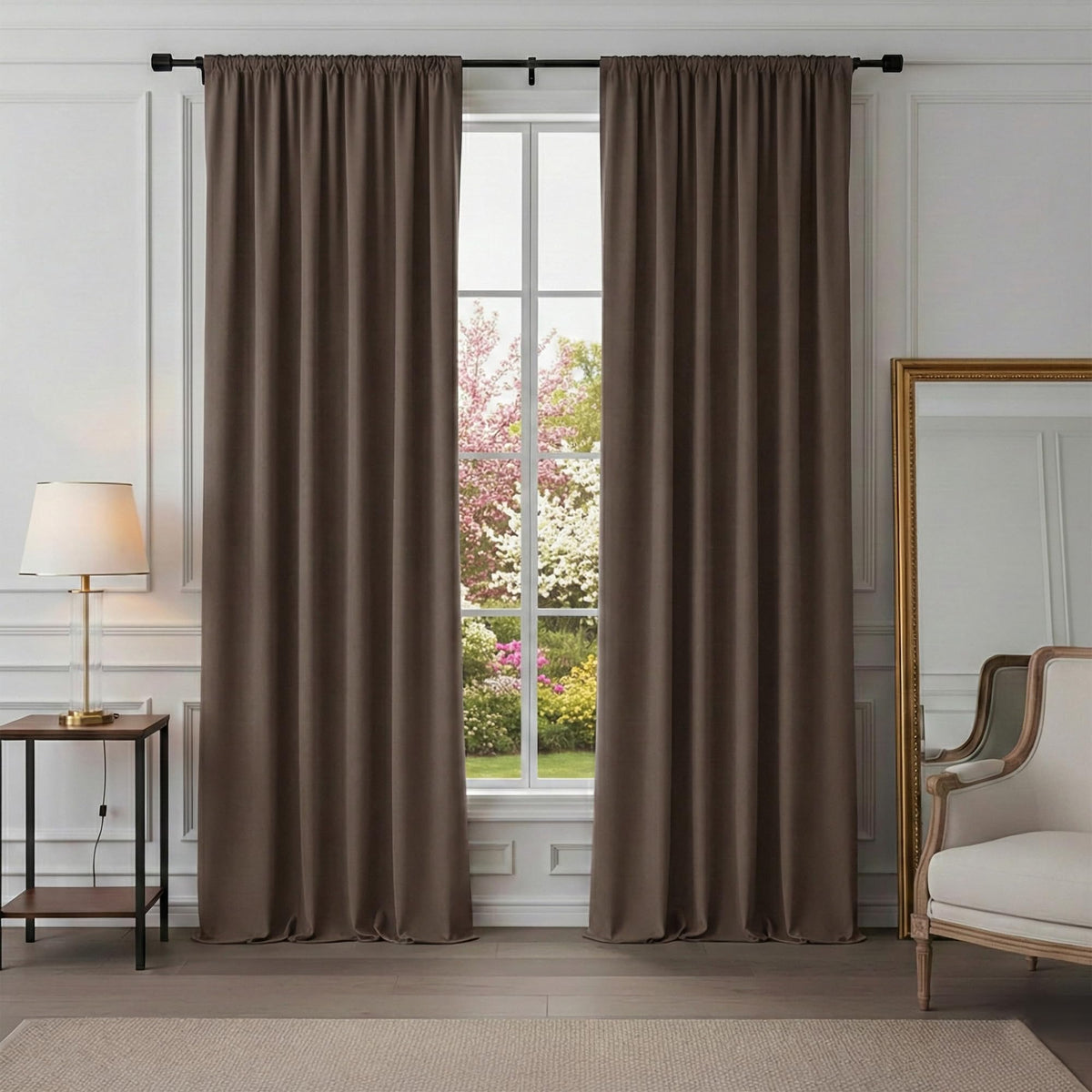 PONY DANCE Black Out Curtains 72 inch Long, Black, 2 Panels