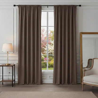 PONY DANCE Black Out Curtains 72 inch Long, Black, 2 Panels