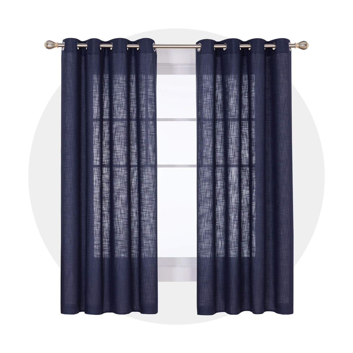 Deconovo Light Filtering Sheer Curtains 72 Inches Long for Living Room