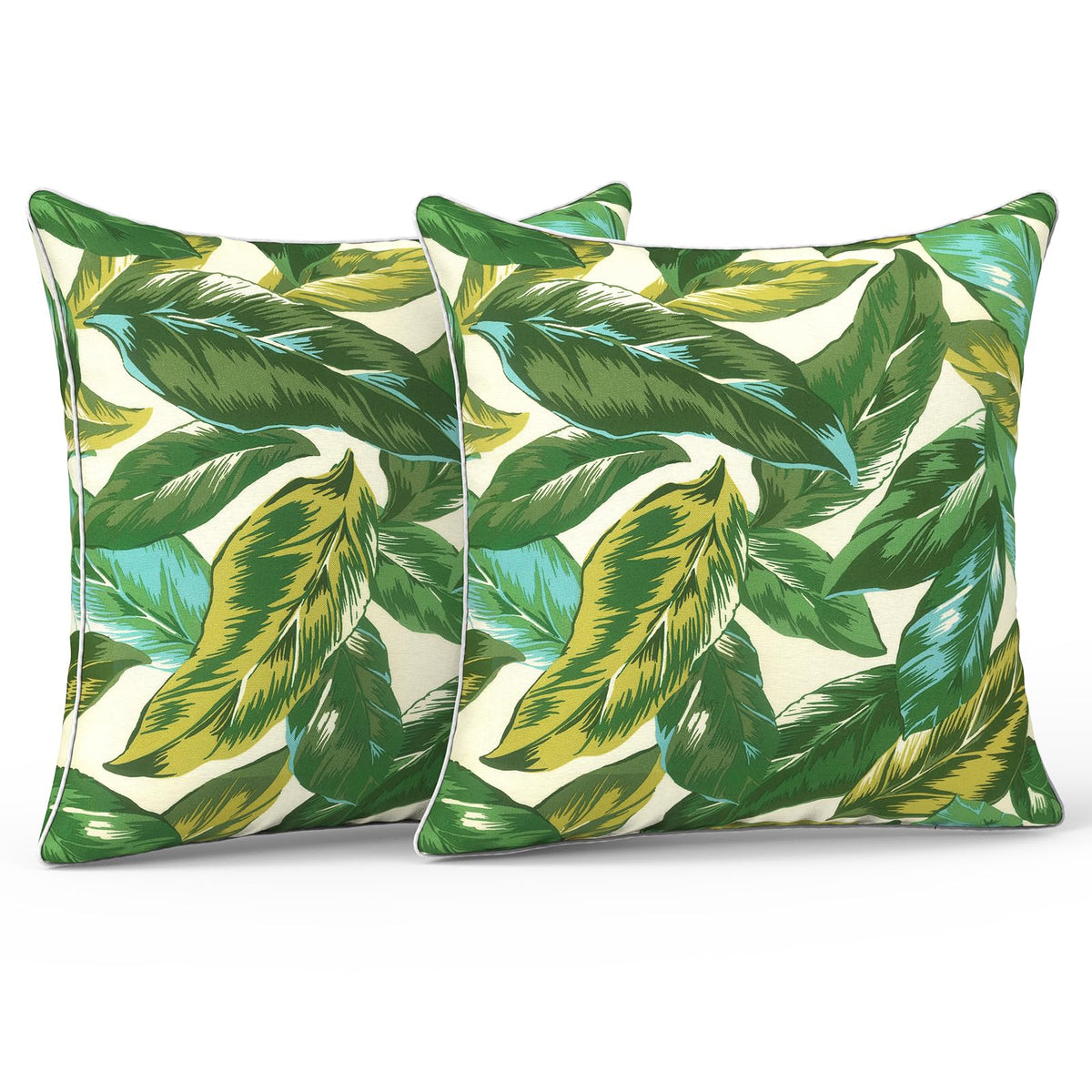 LVTXIII Set of 2 Patio Lumbar Pillows, 12" x 20" Fade Resistant Outdoor Lumbar Pillow with Inners, Fluffy Decorative Garden Lumbar Cushions for Home Patio Coach Sofa Use, Jacobean Black