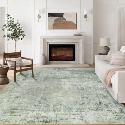 8x10 Area Rugs for Living Room Bedroom Dining Room Washable Blue Grey