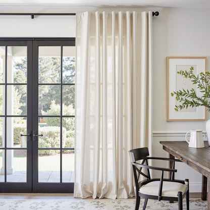 jinchan Linen Curtains Light Filtering Back Tab 50x96 Inch 2 Panels Beige
