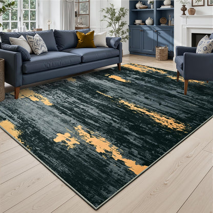 Toneed 4x6 Feet Washable Area Rugs for Bedroom Living Room, 48"x72" Grey