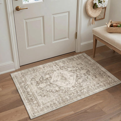 GENIMO 8x10 Washable Area Rugs for Living Room, Non Slip, Taupe Brown