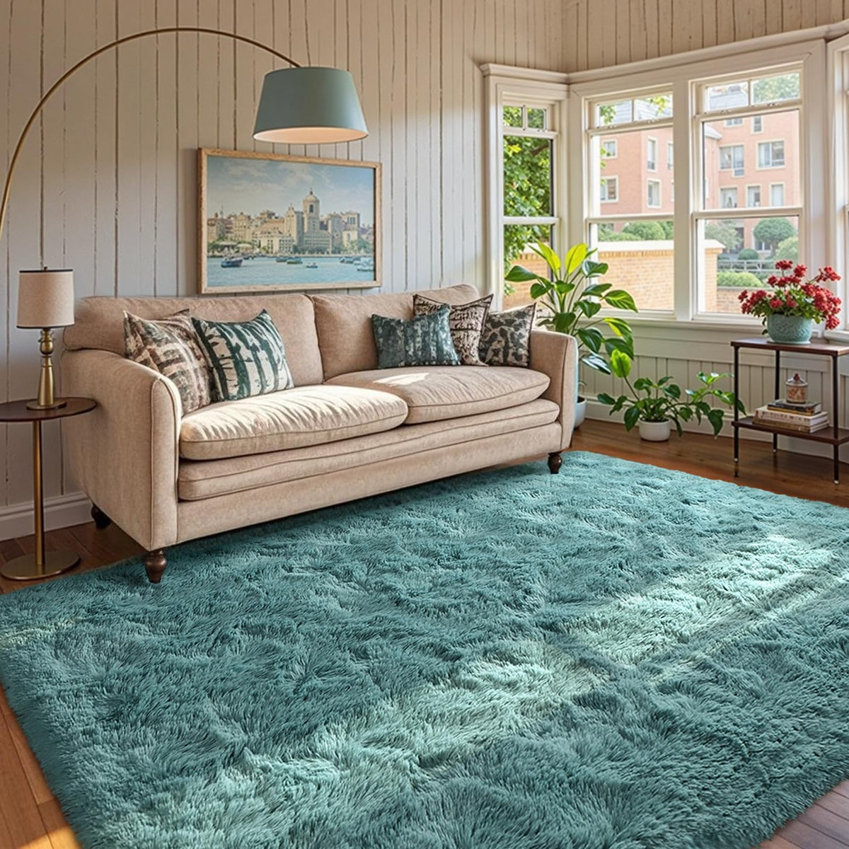 5x7 Black Area Rugs for Living Room, Large Fluffy Shag Bedroom Rugs Non-Slip, Ultra Soft Plush Carpet for Nursery Kids PlayRoom Dorm Office Indoor Modern Carpets