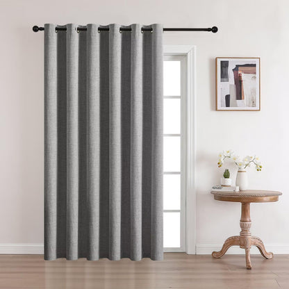 CUCRAF 100% Blackout Window Curtains 84 inches Long 2 Panels Set, Faux Linen Look Thermal Insulated Grommet Drapes, Room Darkening Curtain for Bedroom Living Room(W52 x L84 Inch, Light Khaki)