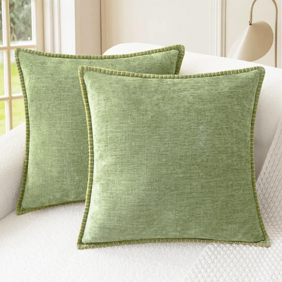 CaliTime Decorative Couch Throw Pillow Covers 18 X 18 Inches Smoke Blue