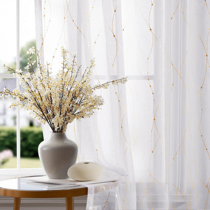 Deconovo Light Filtering Sheer Curtains 72 Inches Long for Living Room