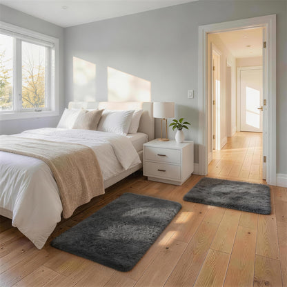 Ophanie Small Rug Upgrade Non Slip Throw Bedside Area Rugs, Fluffy Soft Grey Mini Bedroom Carpet, Affordable Door Entryway Indoor Inside Front Entrance Dog 2x3 Mat, Home Decor Aesthetic, Nursery