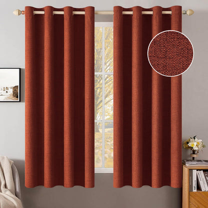 MIULEE 100% Blackout Linen Curtains for Bedroom 52x84 Inches Natural Beige