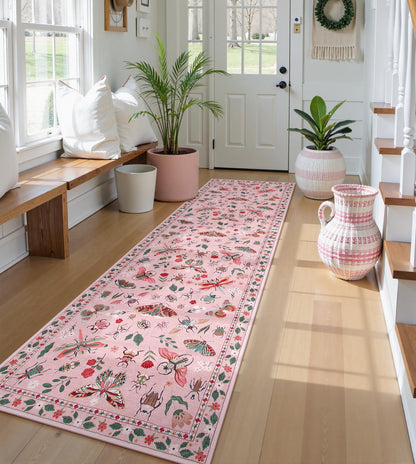 Lahome Bug Washable Area Rugs 5x7, Soft Green Rug for Living Room Bedroom