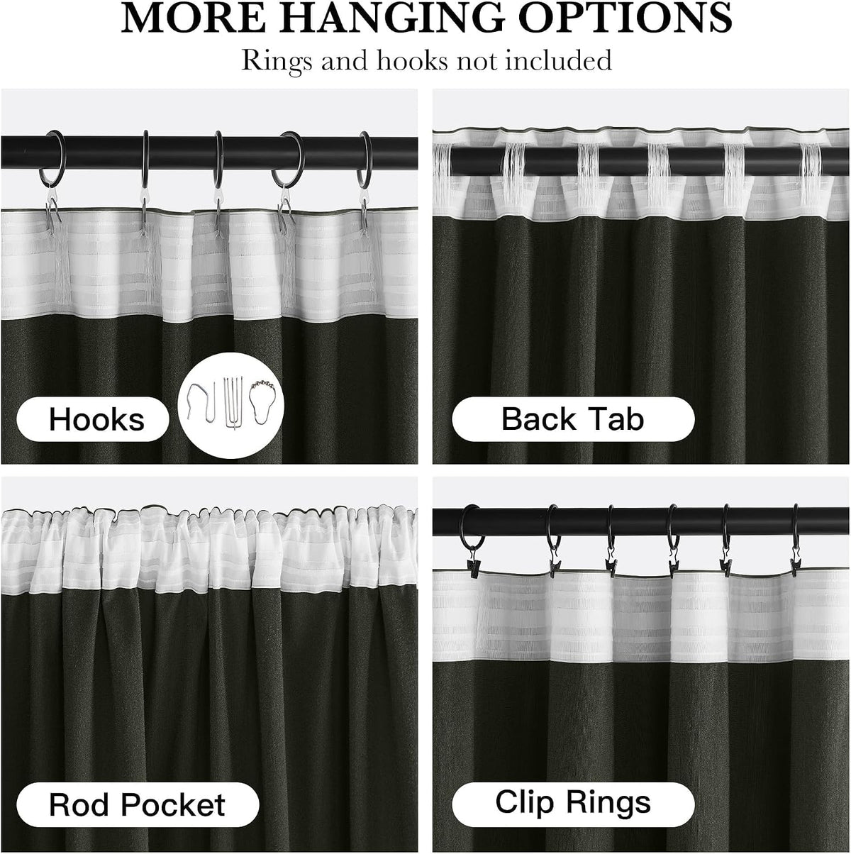 NICETOWN Olive Green Velvet Blackout Curtains 84" Long, 52" Wide, 2 Panels