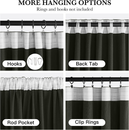 NICETOWN Olive Green Velvet Blackout Curtains 84" Long, 52" Wide, 2 Panels