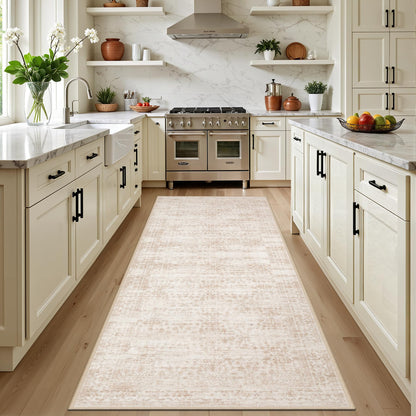 5x7 Area Rugs Living Room: Washable Vintage Rug for Bedroom Beige