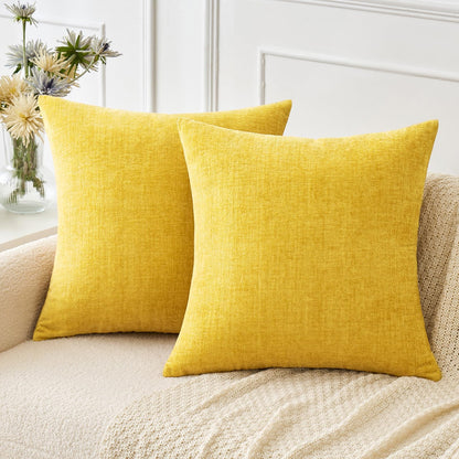 MIULEE Soft Chenille Throw Pillow Covers Sage Green 18x18 Inch Pack of 2