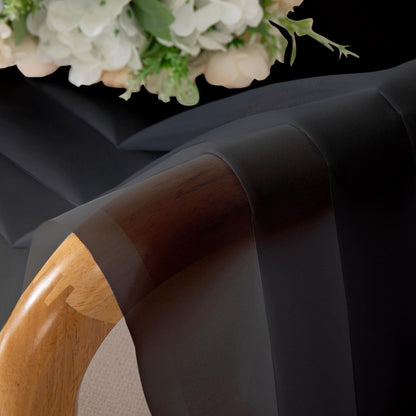 Simplebrand Black Sheer Curtains 84 Inches Long 2 Panels for Living Room
