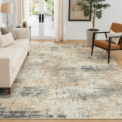 Rugflix 8x10 Area Rug for Living Room, Washable Navy Blue Dark Black Carpet
