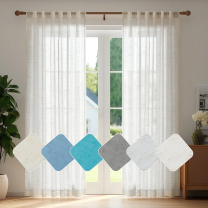 Deconovo Light Filtering Sheer Curtains 72 Inches Long for Living Room