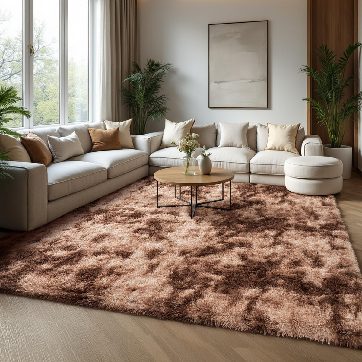 Zentavio 5x8 Area Rugs for Bedroom Fluffy Rugs for Living Room Carpet Large Fuzzy Soft Shag Aesthetic Plush High Pile Gray Throw Rug for Nursery Kids Room Dorm Waved Grey