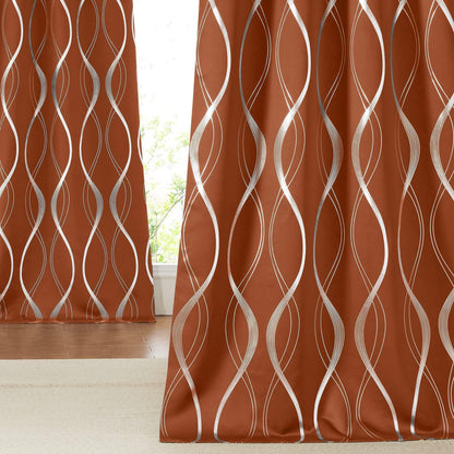 NICETOWN Grey Blackout Striped Pattern Curtains for Living Room, 52 x 84