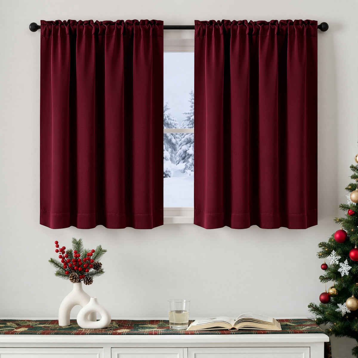 MIULEE Stone Blue Blackout Curtains for Bedroom Living Room 40"x63" 2 Panel
