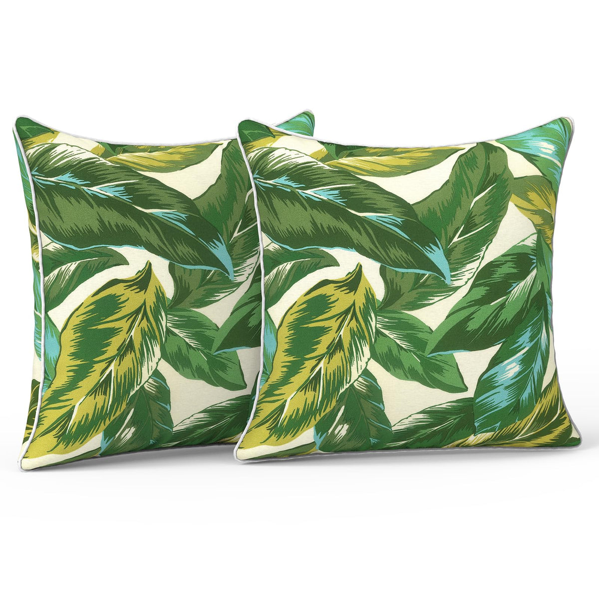 LVTXIII Set of 2 Patio Lumbar Pillows, 12" x 20" Fade Resistant Outdoor Lumbar Pillow with Inners, Fluffy Decorative Garden Lumbar Cushions for Home Patio Coach Sofa Use, Jacobean Black