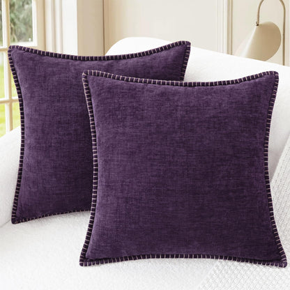 CaliTime Decorative Couch Throw Pillow Covers 18 X 18 Inches Smoke Blue