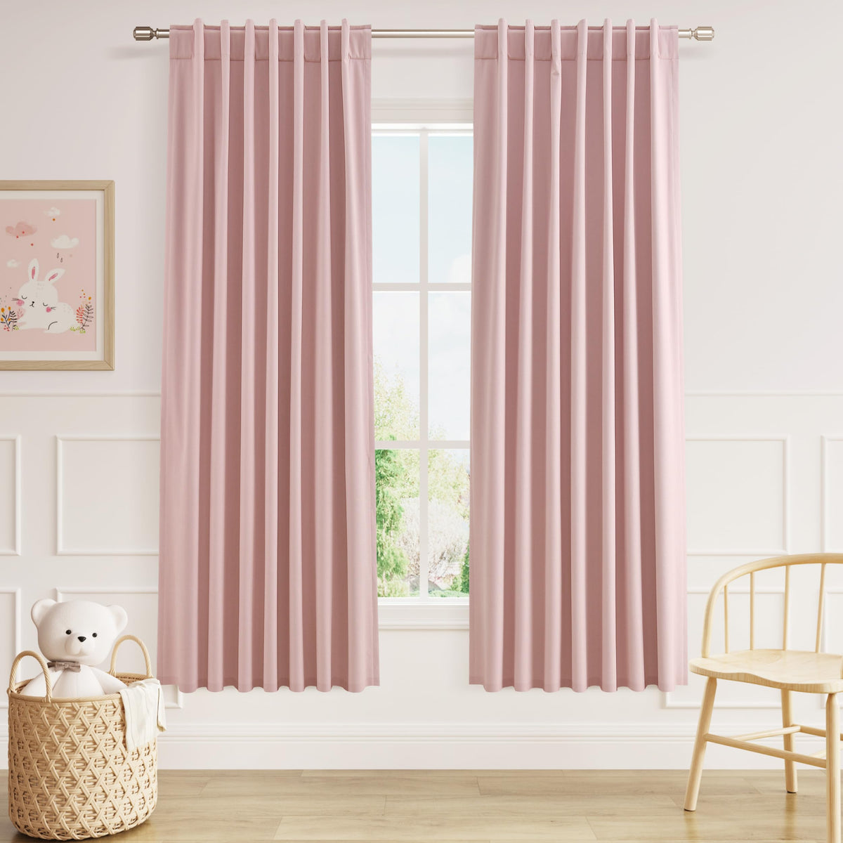 Guken Cream Linen Blackout Curtains 84 Inch Length 2 Panels Set for Living Room Bedroom Back Tab Thermal Insulated 100% Black Out Drapes Room Darkening Window Curtain Ivory Natural Beige
