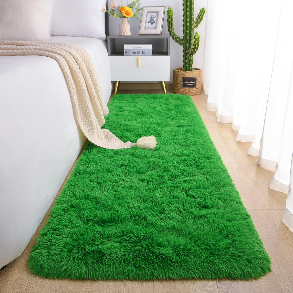 Chicrug Soft Runner Rug for Bedroom Living Room Plush Fluffy Rugs 2x6