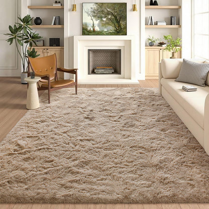 5x7 Black Area Rugs for Living Room, Large Fluffy Shag Bedroom Rugs Non-Slip, Ultra Soft Plush Carpet for Nursery Kids PlayRoom Dorm Office Indoor Modern Carpets