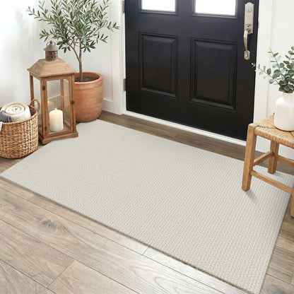 EARTHALL Washable Area Rug, Non Slip Entryway Rug, 4x6 Ft, Sand/Beige