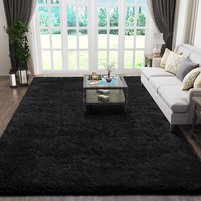 Ophanie Area Rugs for Living Room Bedroom, Washable Non-Slip Fluffy Soft Grey Shag Carpet, Indoor Floor Gray 4x6 Fuzzy Shaggy Living Room Plush Rug for Kids Home Dorm Decor Aesthetic