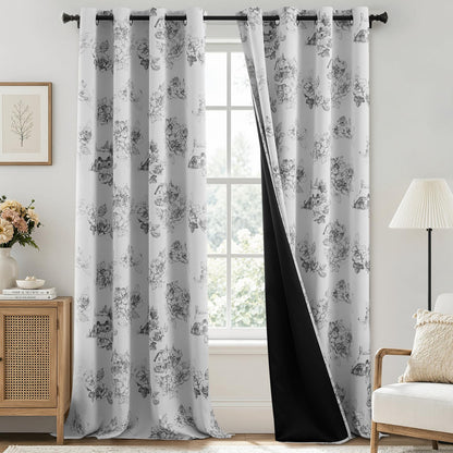 SimpleHome Cream 100% Blackout Curtains Room Darkening Living Room 84 Inch