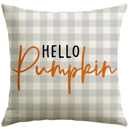 Artscope Hello Pumpkin Beige Lumbar Throw Pillow Cover 12x20 Inch Fall Decoration Cushion Cover Thanksgiving Farmhouse Pillow Case for Home Sofa Couch Decor